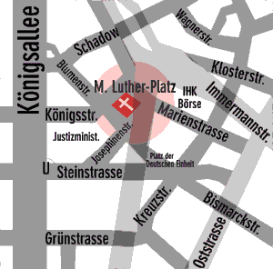 Ausschnitt aus Stadtplan Düsseldorf
